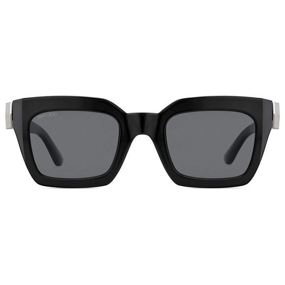 JIMMY CHOO MAIKA/S 807/IR Sunglasses Black Silver Frame Dark Gray Lens main image 8